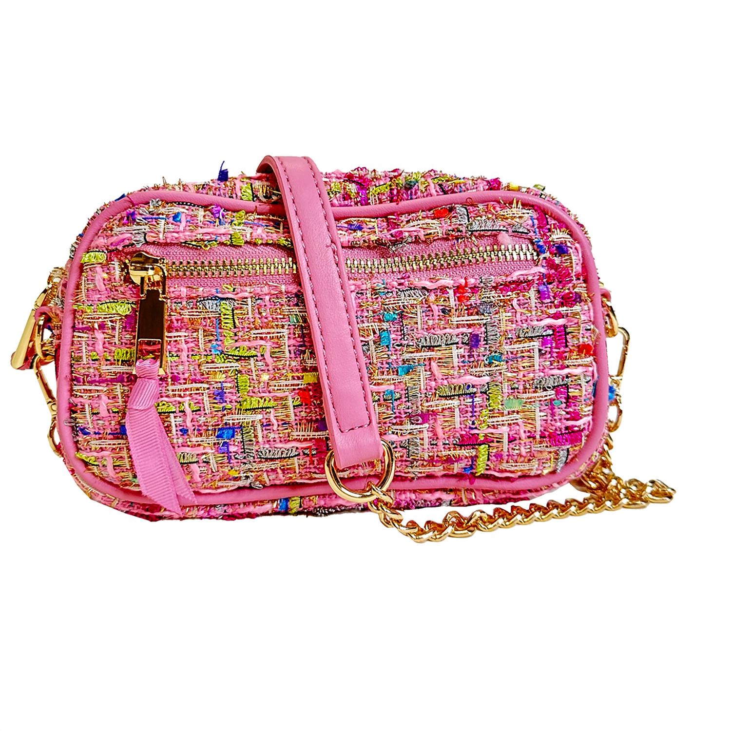New Ahdorned Taylor Tweed Camera Bag In Pink